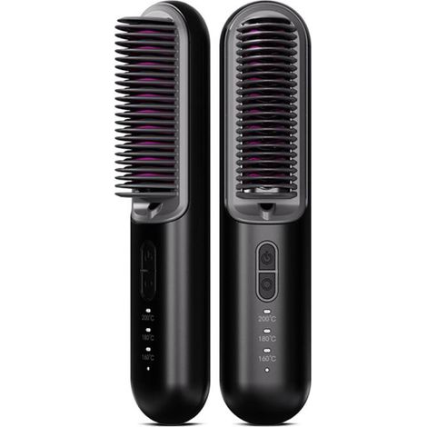 Peigne lissant sans fil Type-C à ions négatifs (noir) (1/5)