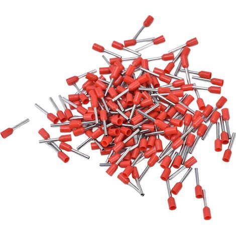 1000 Stück isolierte Aderendhülsen-Crimpklemmen für elektrische Leitungen, 20 AWG, Kabelendverbinder-Set E7512, Rot (1/4)