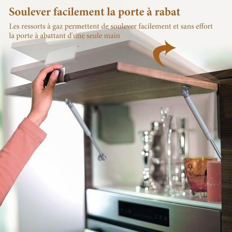 Verin Hydraulique, Vérins à Gaz 4pcs Charniere Porte Cuisine100N Verin Meuble, Amortisseurs à Gaz pour Levage de Porte Armoire Meuble Cuisine Avec d (1/3)