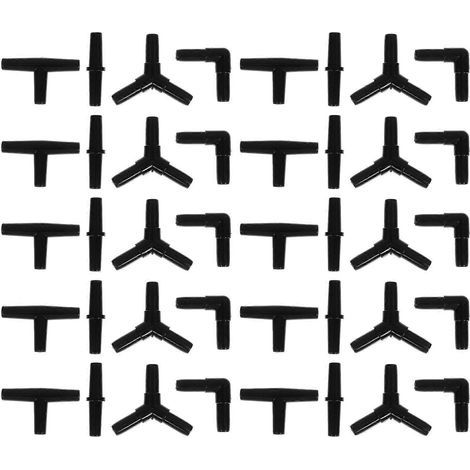 40 Stück – Aquarium-Luftschlauchverbinder, Shunt-Adapter für Sauerstoffpumpe – 3,00 x 0,40 x 0,40 cm – Schwarz (1/4)