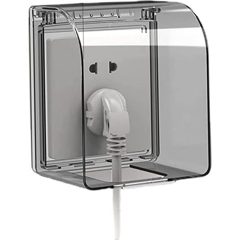 Couvercle de prise extérieure étanche IP55 – Ouverture 90 degrés – Matériau PC transparent – Protection enfants et sécurité électrique (1/5)