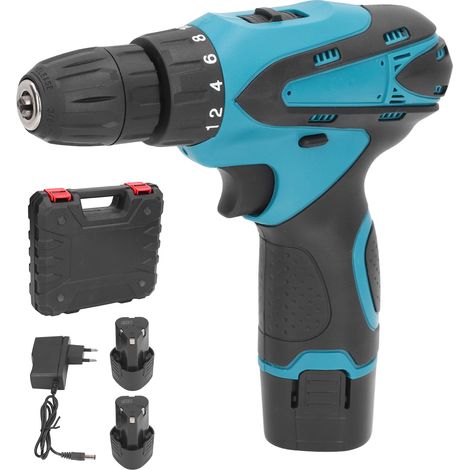 Petite perceuse sans fil, pilote électrique 12 V avec 2 batteries, chargeur, torsion de 350 pouces, vitesse de mandrin de 3/8 pouces (1/5)