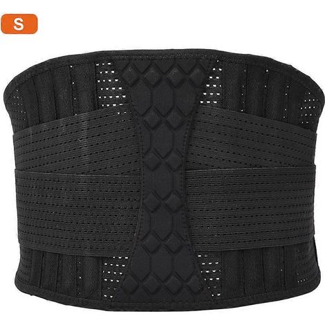 Ceinture lombaire respirante en nylon noir (2024) pour soulager les douleurs sportives. (1/3)