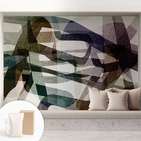 Tapete Vliestapete mit Kleber - Wanddekoration - Wandfolie - 3D Tapete Wand - Wohnungsdeko Bunte Bögen 208x146 cm (1/5)