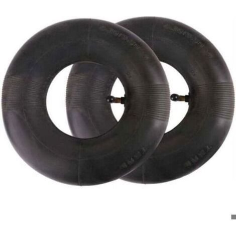 Lot de 2 Chambres à Air 4.10/3.50-4 avec Valve, pour Tondeuse, Brouette, Chariot de Jardin et Poussette (1/4)