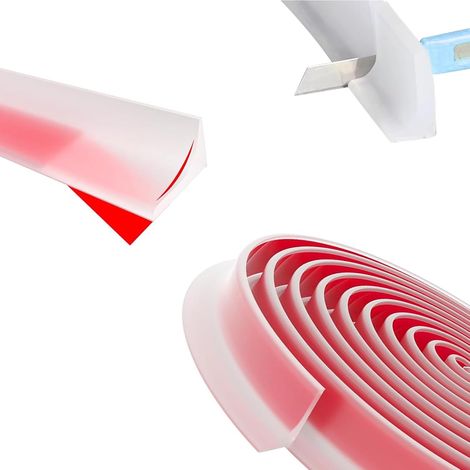 Seuil de Douche Barrage d'eau, 1 M Joint Douche, PE Joint de Porte de Douche, Autocollant Seuil de Douche, Résistant Aux Chocs en Milieu Sec et Humide, pour Salles de Bains et Cuisines (1/5)