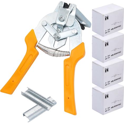 Pig Ring Pliers Kit with 2400 m Clip, Stainless Steel Hand Tool for Wire Mesh Repair or Installation of Pet Cages, Chicken Coops, Bird Cages (1/5)