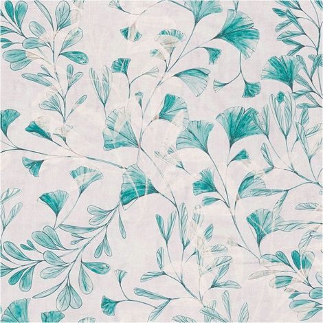 Nature wallpaper wall Profhome 782234 hot embossed non-woven wallpaper smooth with floral ornaments matt grey turquoise blue white 5,33 m2 (1/5)