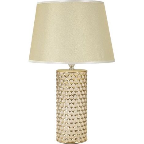Lampada da tavolo in ceramica con paralume Glam gold (1/6)