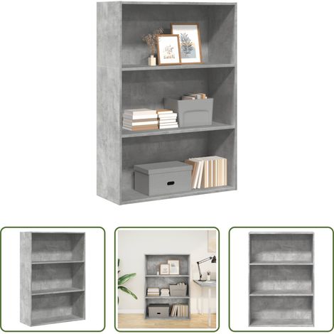 Rangement bureau - Bibliothèque gris béton 80x30x114 cm bois d'ingénierie (1/5)