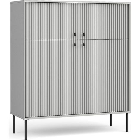AX LIVING Kommode Grau Irelis 105,4 cm Schwarz Details Modern