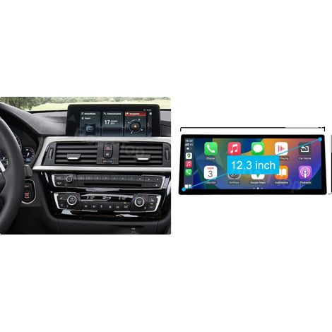 CarPlay, pantalla multimedia, compatibilidad con Android Auto, compatible con BMW Serie 1/2/3/4 F20/F21/F22/F30/F31/F33/F34/F36, 12.3" F30 EVO LHD (1/2)
