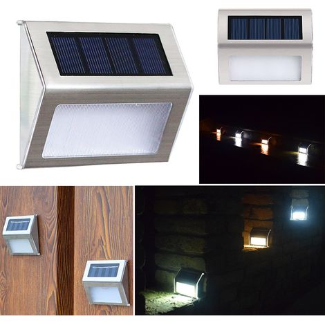 Lot de 2 lampes solaires pour marches d'escalier - 6 LED - Résistantes à la pluie-AquaForge (1/5)