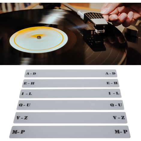 Étiquette de classement horizontal pour disques vinyles, organisateur d'étagère avec séparateurs alphabétiques GKR34B