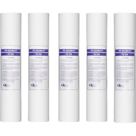 Cartucho de filtro de agua para sedimentos en espiral de 1 micra, paquete de 5 unidades, 25,4 cm x 6,35 cm