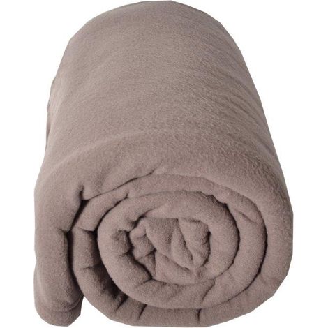 Couverture Polaire Grand Confort Taupe 180x220 cm