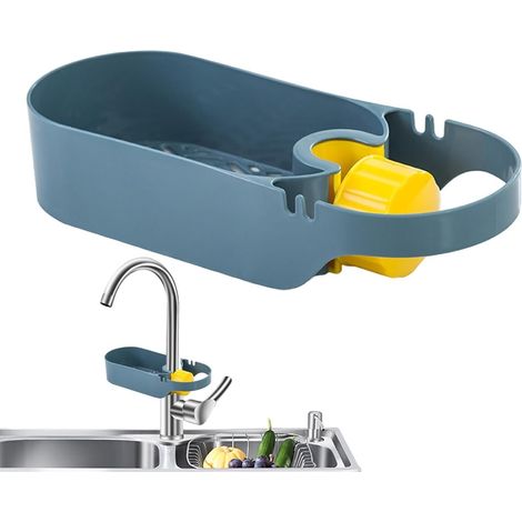 Porte-éponge pour robinet – ABS, organiseur de robinet d'évier de cuisine panier à suspendre stable pour savon, épurateurs rangement de (1/5)