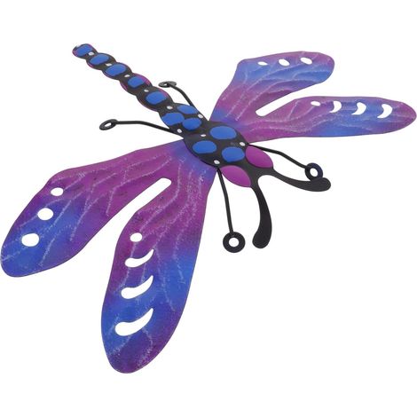 Wanddeko Libelle aus Metall Libellen-wandbehang Metallskulptur für Wohnzimmer Garten Park (1/5)