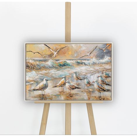 Gemälde Harmonien der Küste Rahmen Weiß 60x40 cm (1/5)