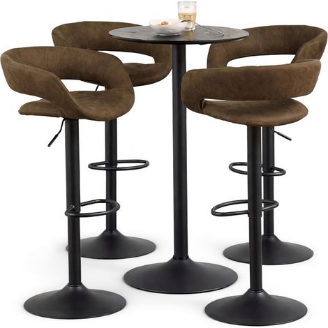 Conjunto de mesas y sillas para comedor Norsica 621 , 105x0x0cm, Diámetro: 60, Estilo: Industrial