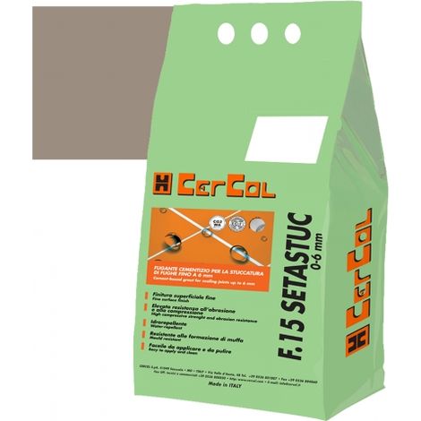 F15 SETASTUC 0-6 Stucco cementizio Idrorepellente fughe pavimento parete kg.5 CERCOL 149 Sabbia Vulcanica (1/2)