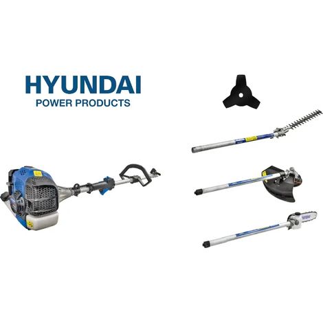 Hyundai – Débroussailleuse multifonction 42,7cc 1,7Hp – Moteur 2 temps Euro 5 – Coupe-herbe, taille-haie, élagueur – Sangle d'épaule confortable
