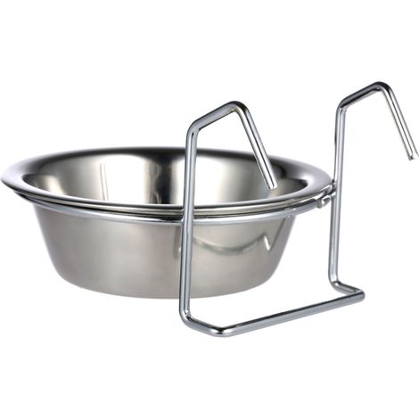 Gamelle suspendue pratique en acier inoxydable pour cage, chenil ou poulailler, pour chiens, chats, oiseaux et lapins. Convient également aux petits animaux de compagnie comme les chiens, les oiseaux (1/5)