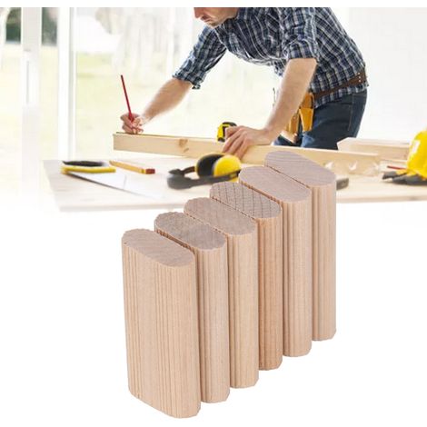 50 chevilles Domino en bois massif, chevilles en bois de hêtre, connecteurs d'assemblage pour meubles et menuiserie, 6 x 20 x 40 mm (1/5)