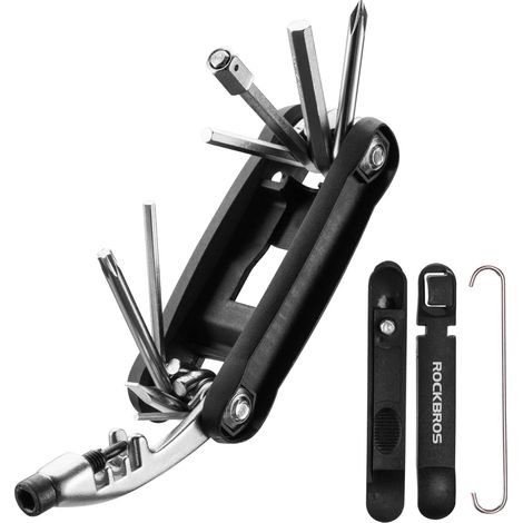 Outil de Réparation de Vélo VTT, 12 en 1 Outil Multifonction Kit de Réparation de Vélo avec Poche à Outil (1/5)