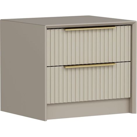 Table de chevet 2 tiroirs effet pierre 53 cm - Orta