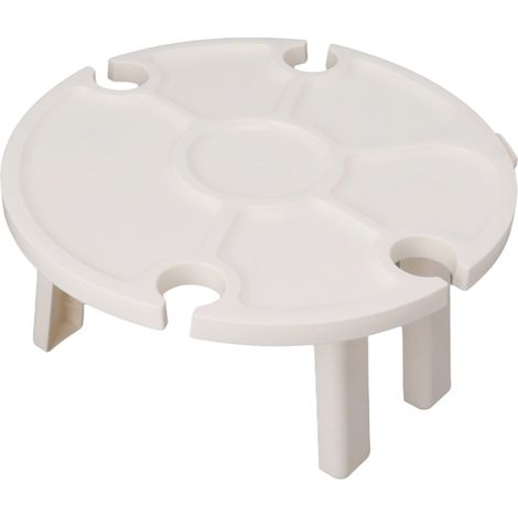 Table pliante portable avec porte-verre à vin, table de pique-nique extérieure en plastique blanc, pliable et légère pour fêtes en plein air (1/5)