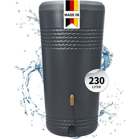 4rain MILO 2in1 Regentonne 230 Liter graphite grey inkl. Pflanzschale