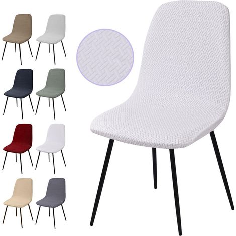 Stuhlhussen 4er Set, Jacquard Stretch Stuhlbezug für Esszimmerstühle, abnehmbar, waschbar, weiß (1/5)