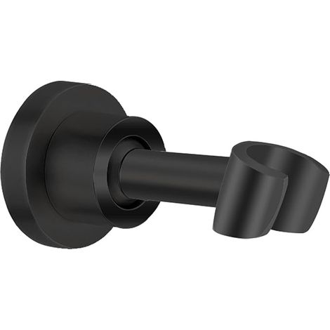Duschkopfhalterung, schwarze Duschkopfhalterung, universelle Handbrausehalterung mit Befestigungsschrauben (1/4)