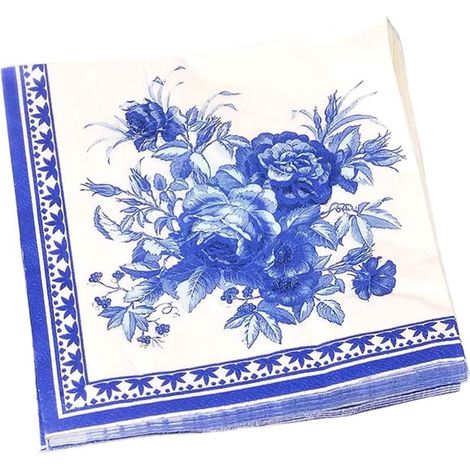 Serviettes de table couleur gardénia, serviettes en papier pour tasses à thé et cocktails (1 paquet, 20 pièces) (1/3)