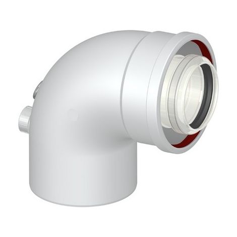 CURVA 87° COASSIALE M/F DN 60-100 CON PRESE ANALISI Diam. 60/100 STABI