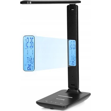 Multifunktionale LED-Schreibtischlampe – inklusive kabelloser Ladefunktion, ideal für Büro, Schlafzimmer usw. – 1 Stück, schwarz (1/5)