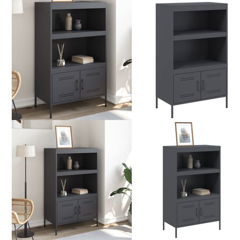 Highboard Anthrazit 68x39x113 cm Stahl - Industrielles Design - Sideboard - Hochschrank - Aufbewahrung - Wohnraum - Home & Living (1/5)