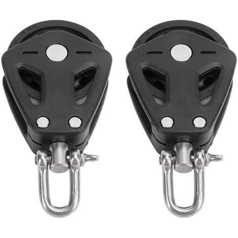 Poulie Marine - 2 Pièces - Acier Inoxydable - Levage Fluide - Voile et Kayak - 98x52mm (1/5)