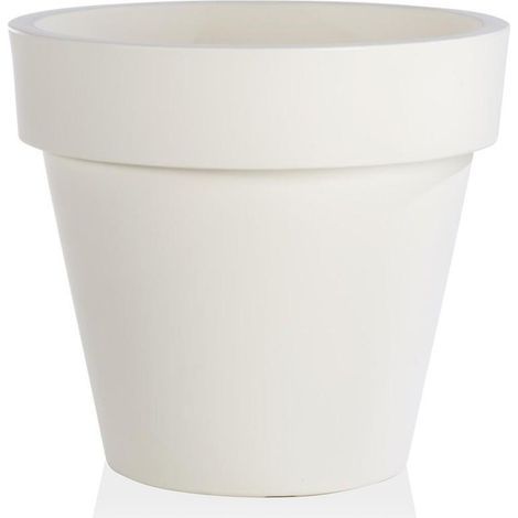 Outdoor Runde Vase "Standard One Essential" aus Kunstoff für Pflanzen und Blumen -50 cm / Weiss