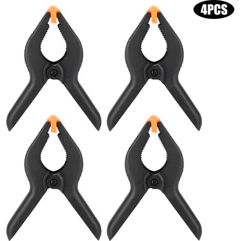 Lot de 4 pinces à ressort en nylon plastique de 15 cm (6 pouces) pour travaux manuels et menuiserie, robustes et résistantes. (1/5)