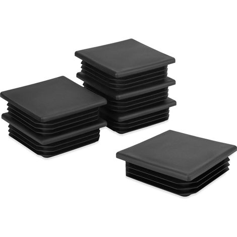 PCS Bouchon à lamelles, 80 x 80 mm, Plastique noir, Pour tube carré, Meubles (1/5)