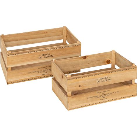 Set aus 2 Steigen Little Cottage Holz L30 35cm - Atmosphera créateur d'intérieur (1/5)