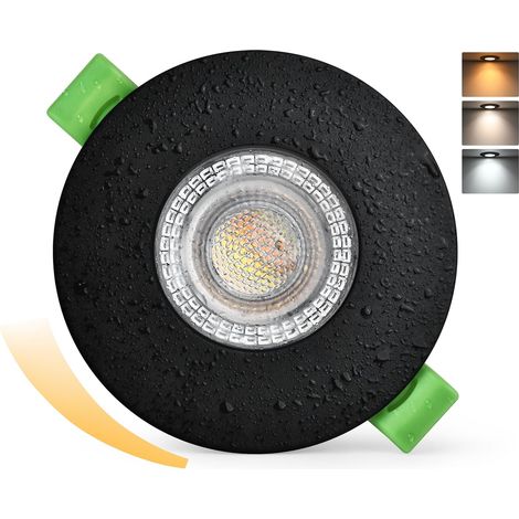 Projecteur LED Encastré 230V Dimmable 60-75mm Forage, Spot LED 7W 770LM Ultra Plat, Spot de Plafond 2700K/4000K/6000K, Luminaire Encastré IP65 pour Salle de Bain Balkon Salon, Blanc 6 Pièces