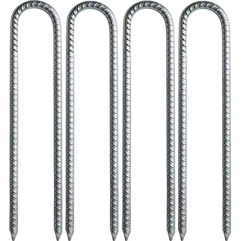 Piquets de sol, lot de 4 piquets de trampoline en forme de U de 30,5 cm, piquets de sol robustes pour le camping (1/5)