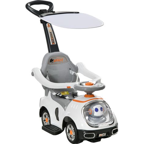 Correpasillos 3 en 1 para Niños 12-36 Meses con Espacio de Almacenaje Diseño de Robot con Ojos Luminosos Música Blanco (1/5)