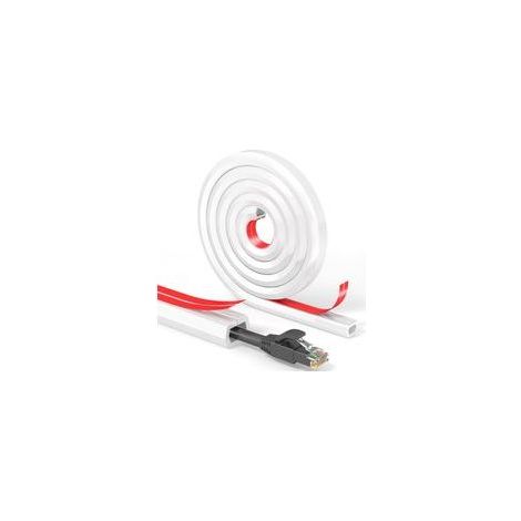 Selbstklebende weiße Kabelabdeckung, 15 mm x 2 m flexibler Schutzschlauch für Kabelmanagement, einfache Wandmontage. (1/5)