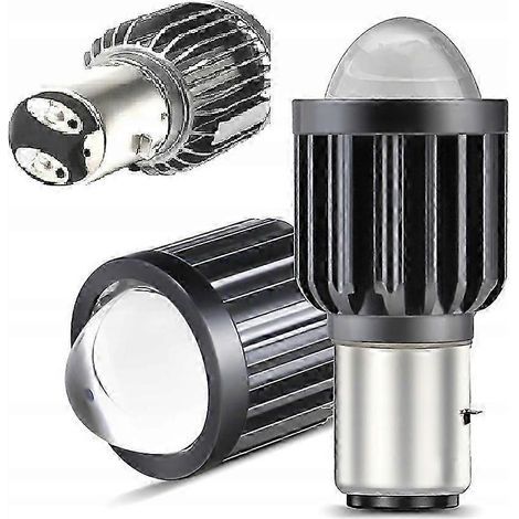 Lentille BA20D S2 LED 35/35W 2400lm 6000K + radiateur (1/5)