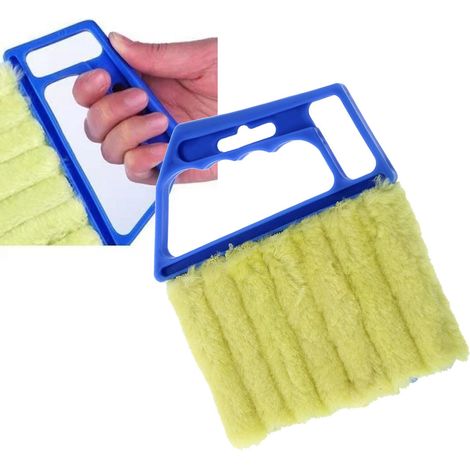 Mini brosse de nettoyage pour stores et volets multifonctionnelle, bleue, idéale pour la maison et l'hôtel. (1/5)