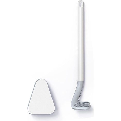 Brosse de toilette à long manche, brosse de toilette en silicone en forme de golf, brosse de toilette avec support, brosse et support pour salle de bain-AquaForge (1/5)